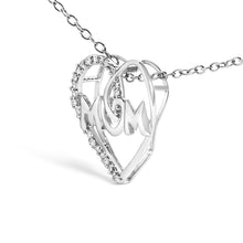 .925 Sterling Silver Diamond Accent MOM Heart Pendant Necklace (J-K Color, I2-I3 Clarity) - 18" Inches-2