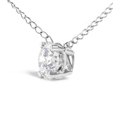 14K Gold Floating 1/2 Cttw Lab Grown Diamond Solitaire Pendant Necklace - 18