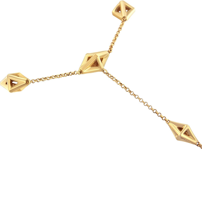 14K Yellow Gold 1/4 Cttw Diamond Ring and Bracelet Hand Chain (G-H Color, SI1-SI2 Clarity) - 7
