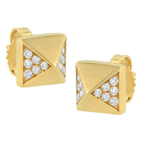 14K Yellow Gold 1/4 Cttw Diamond Pyramid Stud Earring (G-H Color, SI1-SI2 Clarity)