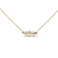 18K Rose Gold 3/4 Cttw Pave Diamonds and Graduated Green Tsavorite Gemstone Curved Bar Choker Necklace (G-H Color, SI1-SI2 Clarity) - Adjustable up to 14