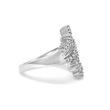 10K White Gold 1/2 Cttw Diamond Bypass Cocktail Ring-1 thumbnail 2