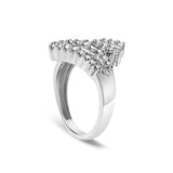 10K White Gold 1/2 Cttw Diamond Bypass Cocktail Ring-4 thumbnail 5