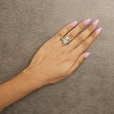14K White Gold 1/2 Cttw Round and Baguette Diamond Swirl Cocktail Ring-2 thumbnail 3