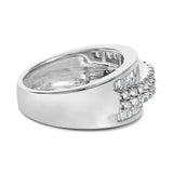 14K White Gold Round and Baguette Diamond Ring (1 1/2 Cttw, F-G Color, SI1-SI2 Clarity)-1 thumbnail 2