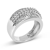 14K White Gold Round and Baguette Diamond Ring (1 1/2 Cttw, F-G Color, SI1-SI2 Clarity)-3 thumbnail 4