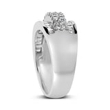 14K White Gold Round and Baguette Diamond Ring (1 1/2 Cttw, F-G Color, SI1-SI2 Clarity)-4 thumbnail 5