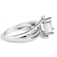 10K White Gold 1/3 Cttw Invisible Set Princess-cut Diamond Cluster Bypass Ring (H-I Color, SI1-SI2 Clarity)