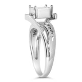 10K White Gold 1/3 Cttw Invisible Set Princess-cut Diamond Cluster Bypass Ring (H-I Color, SI1-SI2 Clarity)-4 thumbnail 5