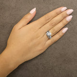 10K White Gold 1/3 Cttw Invisible Set Princess-cut Diamond Cluster Bypass Ring (H-I Color, SI1-SI2 Clarity)-2 thumbnail 3