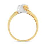 10K Yellow and White Gold 1/10 Cttw Baguette and Round-Cut Diamond Bypass Ring (I2 Color, H-I Clarity)-4 thumbnail 5
