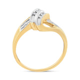 10K Yellow and White Gold 1/15 Cttw Round-Cut Diamond Bypass Ring (I2 Color, I-J Clarity)-4 thumbnail 5