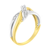 10K Yellow and White Gold 1/20 Cttw Round-Cut Diamond Bypass Ring (I2 Color, I-J Clarity)-4 thumbnail 5