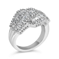14K White Gold Diamond Cocktail Ring Band (1 3/4 Cttw, H-I Color, SI2-I1 Clarity)