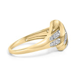 10K Yellow Gold Plated .925 Sterling Silver 1.0 Cttw Diamond Flower Cluster Open Halo Floral Ring (J-K Color, I2-I3 Clarity)-1 thumbnail 2