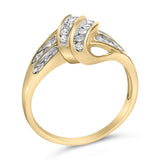 10K Yellow Gold Plated .925 Sterling Silver 1.0 Cttw Diamond Flower Cluster Open Halo Floral Ring (J-K Color, I2-I3 Clarity)-3 thumbnail 4