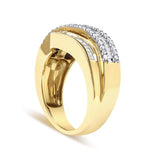 14K Yellow Gold 1.0 Cttw Diamond Wave Design Band Ring-4 thumbnail 5