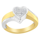 14K Two-Toned Gold Princess-Cut Diamond Heart Promise Ring (1/4 Cttw, H-I Color, I1-I2 Clarity)-3 thumbnail 4