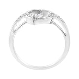 14K White Gold 1/8 Cttw Channel Set Round-Cut Diamond Heart Ring (H-I Color, SI2-I1 Clarity)-3 thumbnail 4