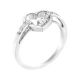 14K White Gold 1/8 Cttw Channel Set Round-Cut Diamond Heart Ring (H-I Color, SI2-I1 Clarity)-4 thumbnail 5