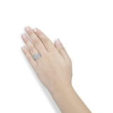 14K White Gold 1-1/2 Cttw Round and Baguette Diamond Bypass Cocktail Ring Band (H-I Color, SI1-SI2 Clarity)-2 thumbnail 3