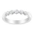 14K white gold ring with 5 round diamond stones set in a row