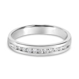18K White Gold 1/4 Cttw Channel Set Brilliant Round-Cut Diamond Classic 11 Stone Wedding Band Ring (E-F Color, I1-I2 Clarity)-3 thumbnail 4