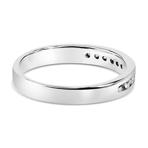 18K White Gold 1/4 Cttw Channel Set Brilliant Round-Cut Diamond Classic 11 Stone Wedding Band Ring (E-F Color, I1-I2 Clarity)-1