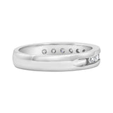 IGI Certified 1/2 Cttw Round Brilliant Cut Diamond 18K White Gold Channel Set Eternity Style Wedding Band Ring (H-I Color, I1-I2 Clarity)-1 thumbnail 2
