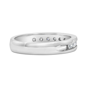 IGI Certified 1/2 Cttw Round Brilliant Cut Diamond 18K White Gold Channel Set Eternity Style Wedding Band Ring (H-I Color, I1-I2 Clarity)-1