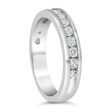 IGI Certified 1/2 Cttw Round Brilliant Cut Diamond 18K White Gold Channel Set Eternity Style Wedding Band Ring (H-I Color, I1-I2 Clarity)-4 thumbnail 5