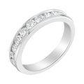 18K white gold half-eternity ring with channel-set round diamonds