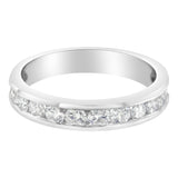 IGI Certified 1.0 Cttw Diamond 18K White Gold Channel-Set Half-Eternity Band Wedding Ring (E-F Color, I1-I2 Clarity)-1 thumbnail 2