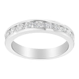 IGI Certified 1.0 Cttw Diamond 18K White Gold Channel-Set Half-Eternity Band Wedding Ring (E-F Color, I1-I2 Clarity)-4 thumbnail 5