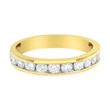 IGI Certified 18K Yellow Gold 1.0 Cttw Channel Set Round-Cut Diamond 11 Stone Anniversary/Wedding Band Ring (I-J Color, I1-I2 Clarity)-0 thumbnail 1