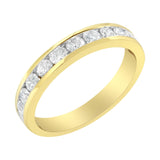 IGI Certified 18K Yellow Gold 1.0 Cttw Channel Set Round-Cut Diamond 11 Stone Anniversary/Wedding Band Ring (I-J Color, I1-I2 Clarity)-3 thumbnail 4