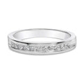 925 sterling silver ring with princess-cut channel-set diamond half-eternity band