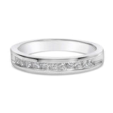 IGI Certified 1/2 Cttw Princess Cut Diamond 18K White Gold Channel Set Half Eternity Style Wedding Band Ring (H-I Color, SI2-I1 Clarity)-0 thumbnail 1