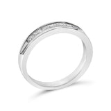IGI Certified 1/2 Cttw Princess Cut Diamond 18K White Gold Channel Set Half Eternity Style Wedding Band Ring (H-I Color, SI2-I1 Clarity)-3 thumbnail 4