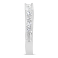 Women's 18K White Gold Princess Cut Diamond Band Ring (1 Cttw, G-H Color, SI1-SI2 Clarity)