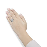 18K White Gold 1 3/4 Cttw Diamond Multi Crossover and Split Shank Cocktail Ring-2 thumbnail 3