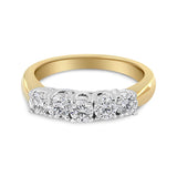 18K Yellow Gold 1.0 Cttw 4 Prong Set Round Cut Diamond Step up 5 Stone Ring Band (F-G Color, SI1-SI2 Clarity)-1 thumbnail 2