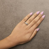 14K White Gold Alternating 1.0 Cttw Round and Baguette Diamond Channel Band Ring-2 thumbnail 3