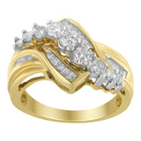 10K Two-Toned Diamond Bypass Ring (1 Cttw, H-I Color, SI2-I1 Clarity)-1 thumbnail 2