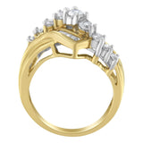10K Two-Toned Diamond Bypass Ring (1 Cttw, H-I Color, SI2-I1 Clarity)-3 thumbnail 4