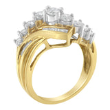 10K Two-Toned Diamond Bypass Ring (1 Cttw, H-I Color, SI2-I1 Clarity)-4 thumbnail 5