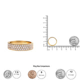 14K Yellow Gold Pave Set 3/4 cttw Multi Row Diamond Band Ring  (H-I Color, SI2-I1 Clarity)-4 thumbnail 5