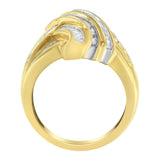 10K Yellow Gold Diamond Bypass Ring (1.0 cttw, H-I Color, I2-I3 Clarity)-1 thumbnail 2