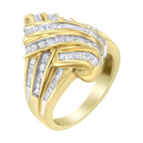 10K Yellow Gold Diamond Bypass Ring (1.0 cttw, H-I Color, I2-I3 Clarity)-4 thumbnail 5
