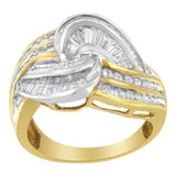 10KT Two-Toned Gold Diamond Bypass Ring (1 cttw, H-I Color, SI1-SI2 Clarity)-3 thumbnail 4